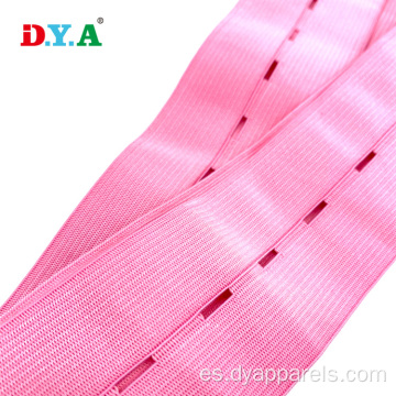 Banda elástica de ojal de punto rosa rosa para coser